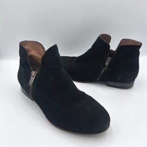 Eric Michael Suede Leather Zip Ankle Isabella Boots Womens Size 37 Black Comfort